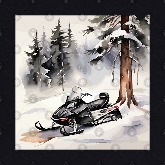 Black Snowmobile by Siha Arts